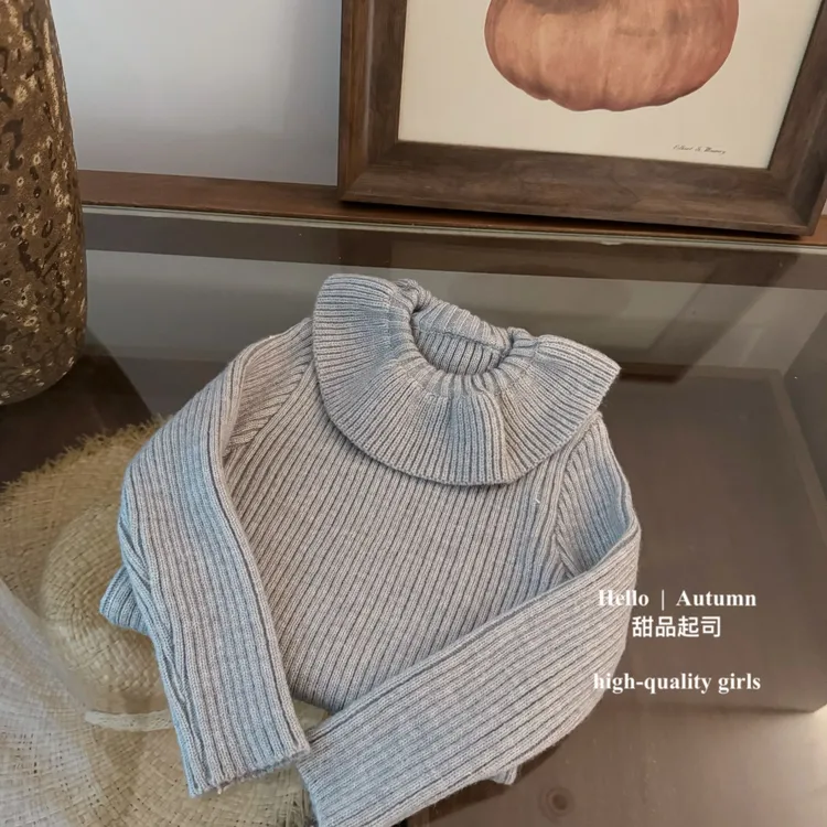 【甜品起司】大娃娃领！超软糯巨百搭秋冬女宝宝打底针织花边毛衣