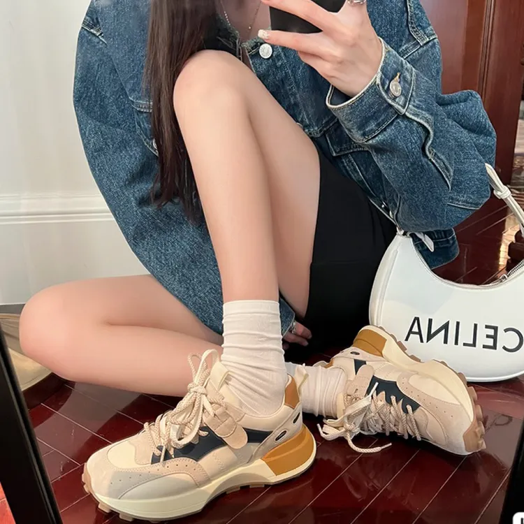 交叉绑带轻职风纳帕纹时尚休闲鞋阿甘鞋城市游牧风