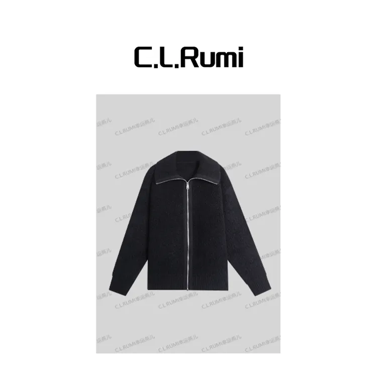 【Rumi精选】“冬日煮雪”高克重加厚立领拉链颗粒羊毛外套7264wt