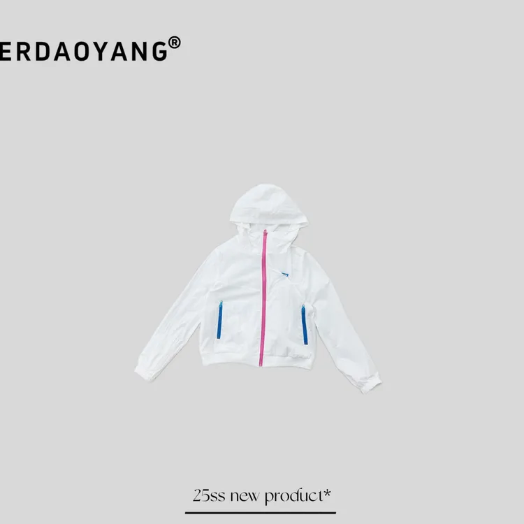 ERDAOYANG "彩拼" 春夏拼色拉链连帽防水外套WT6142