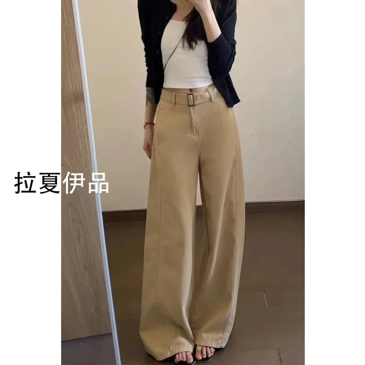 大码胖mm定制2025秋冬新款高腰牛仔裤女宽松显瘦休闲阔腿裤配腰带