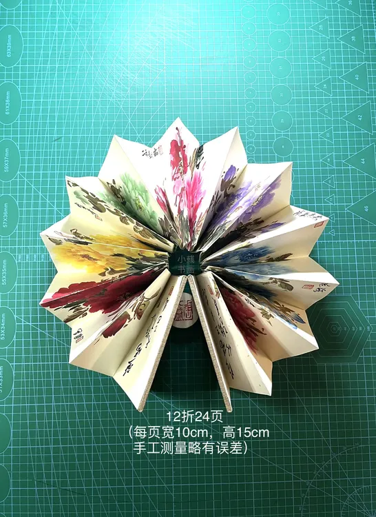 牡丹折页12折24页合集（手工绘测略有瑕疵误差，介意者慎拍