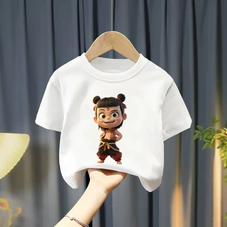 男童短袖纯棉T恤夏季新款中大童男孩女孩宽松衣服儿童半袖上衣潮