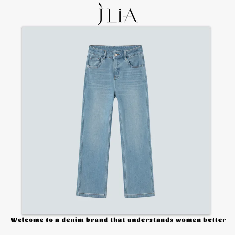 JLIA-1013春夏新品“法式蓝” 直筒四面弹牛仔裤 