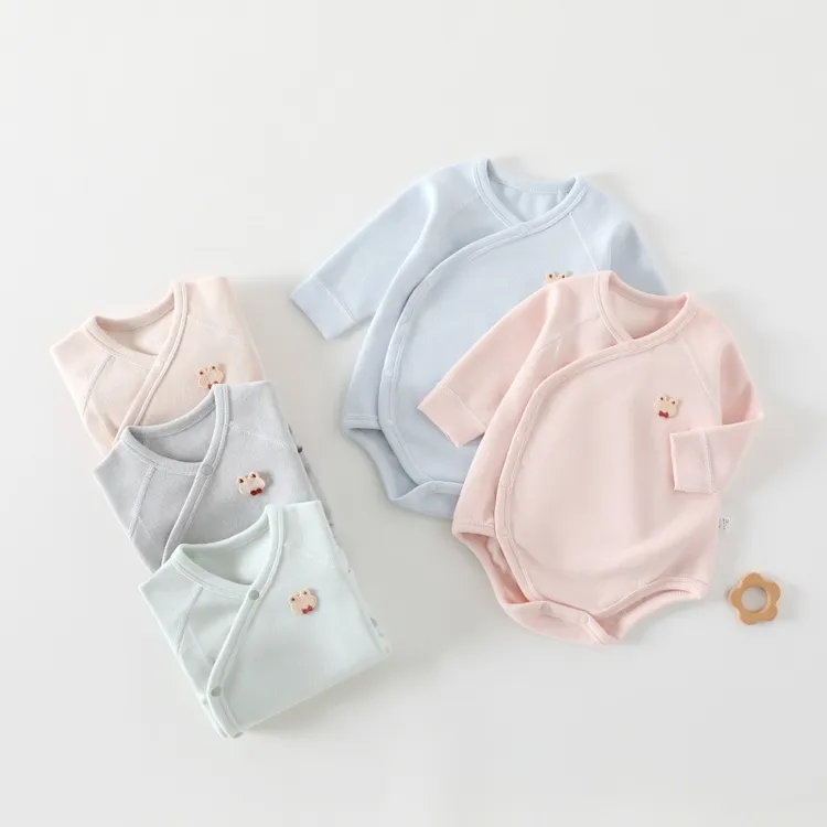 （拍2件送方巾）秋冬300克加厚彩棉舒绒婴儿包屁衣A类无骨宝宝爬服