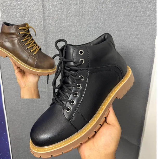 中帮薄款马丁靴复古耐磨潮流高帮尖头高帮鞋男鞋17582-1