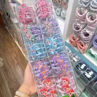 B-0340（满10米飞）d 5个切面萌可打结穿绳皮筋儿童高马尾发绳 发圈