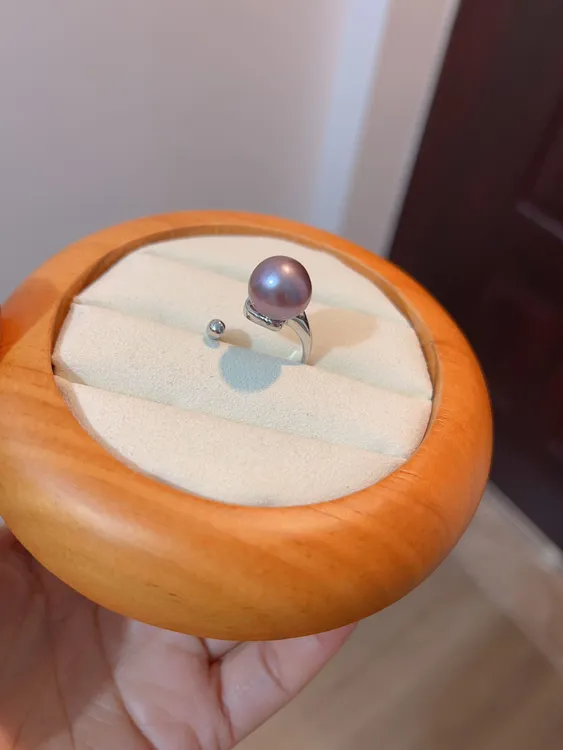 合金戒指 手工diy镶嵌天然淡水开口珍珠戒指高端珠宝戒指送女朋友