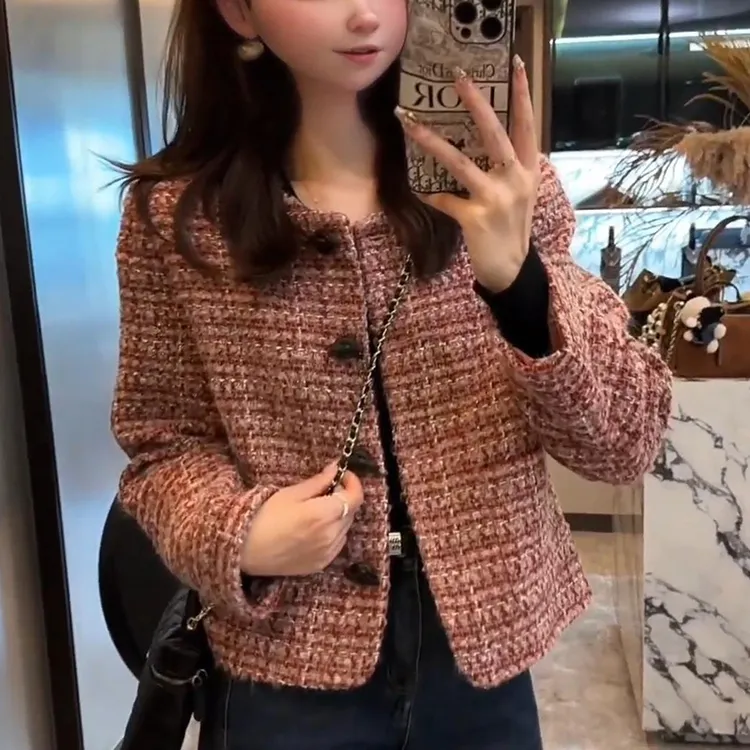 小香风巨好看的加厚短外套女2025秋冬新款设计感时尚百搭短款夹克