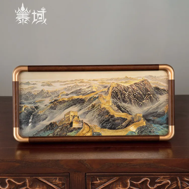 泰域铜雕画《万里长城》餐厅书房中式风格画 床头装饰画摆台B2-931商品图