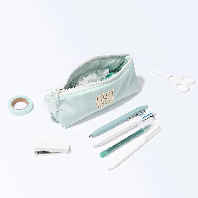 MUIS目意思网布夹层ins风初高中学生盐系男女生大容量三角形笔袋