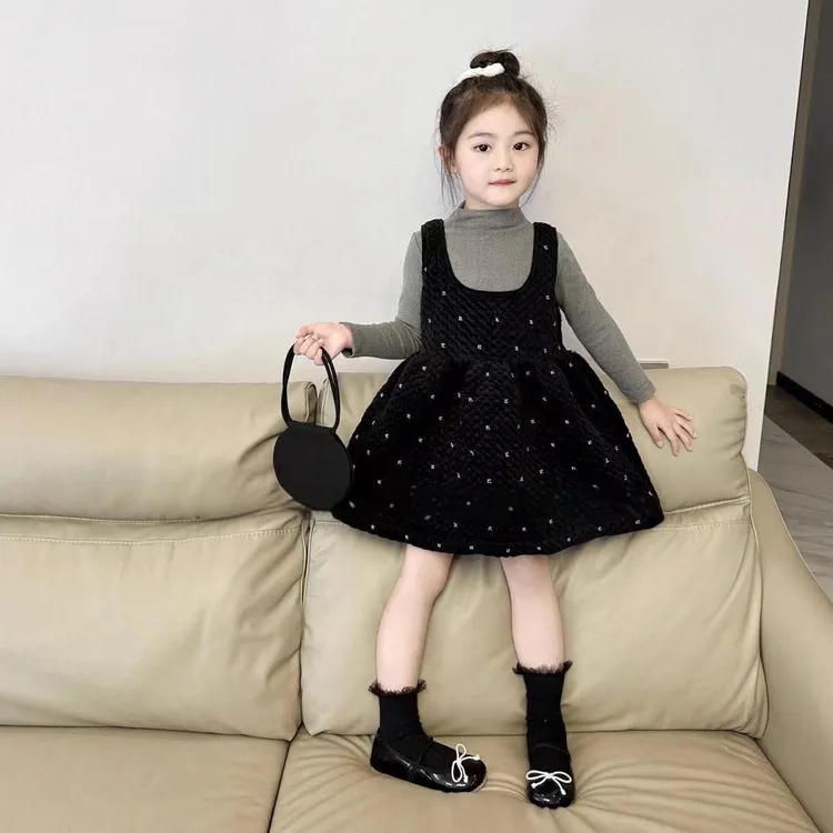 YeeHoOlife/英氏女童连衣裙2025秋冬新款加厚加棉丝绒裙儿童韩版
