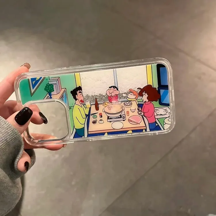 小新一家吃火锅流沙壳适用苹果16手机壳iphone15/13新11promax华