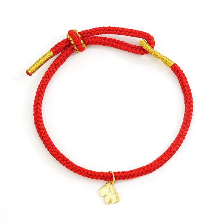 925银手链 银925十二生肖小红绳手饰46823编织可爱手工红手绳