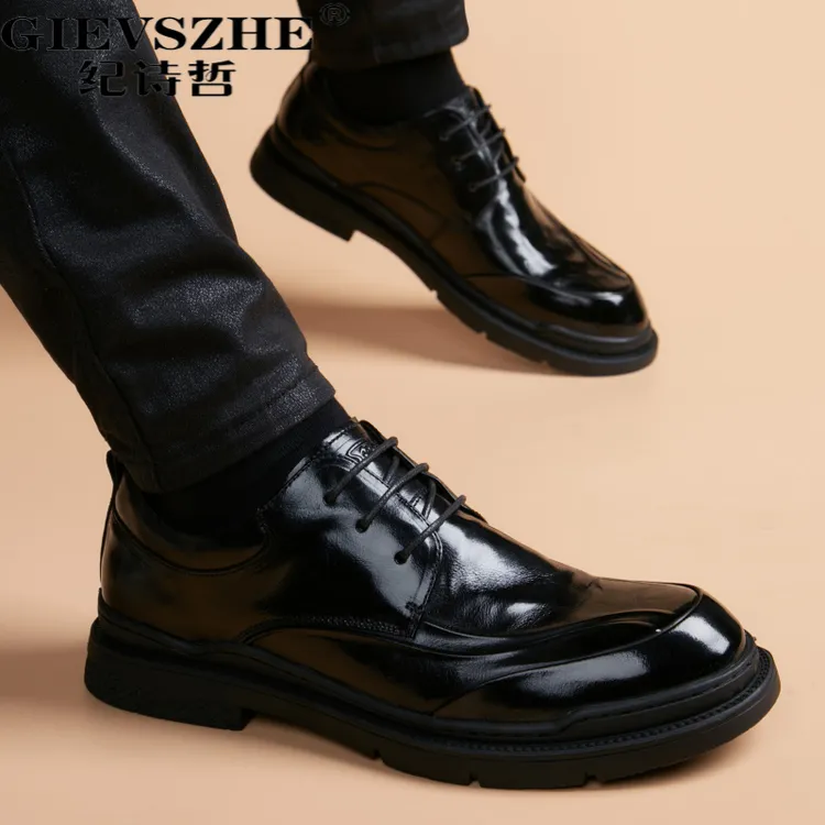 纪诗哲男士真皮皮鞋英伦风商务正装皮鞋韩版潮流时尚结婚新郎鞋子