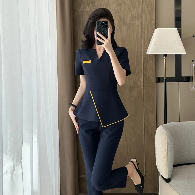 藏青色职业西装女士正装夏季薄款2025新款高端气质服西服休闲外套