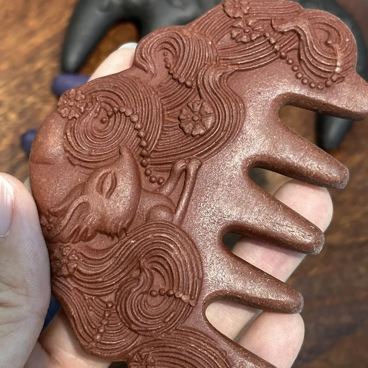 中草药何首乌药香梳中药草本梳子侧柏叶黑豆护发保养头皮按摩梳