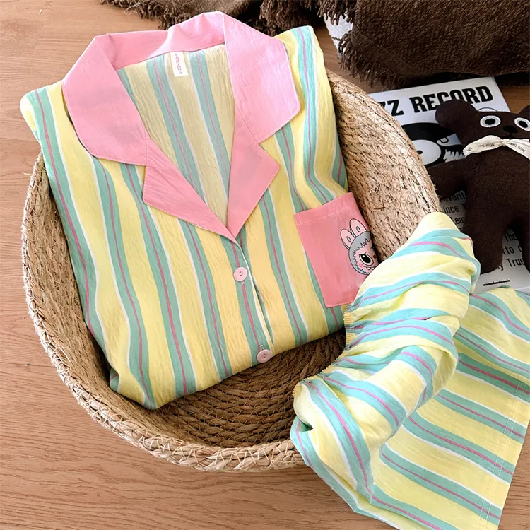 【夏季新款】2025新款ins夏季薄款甜美卡通拉bubu睡衣女短袖家居服