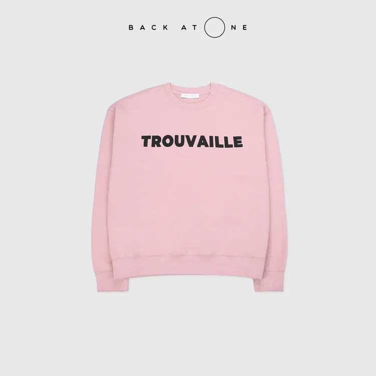 BACKATONE“小确幸”松弛感百搭经典长袖定制粉卫衣 BFF-1BT695K-K
