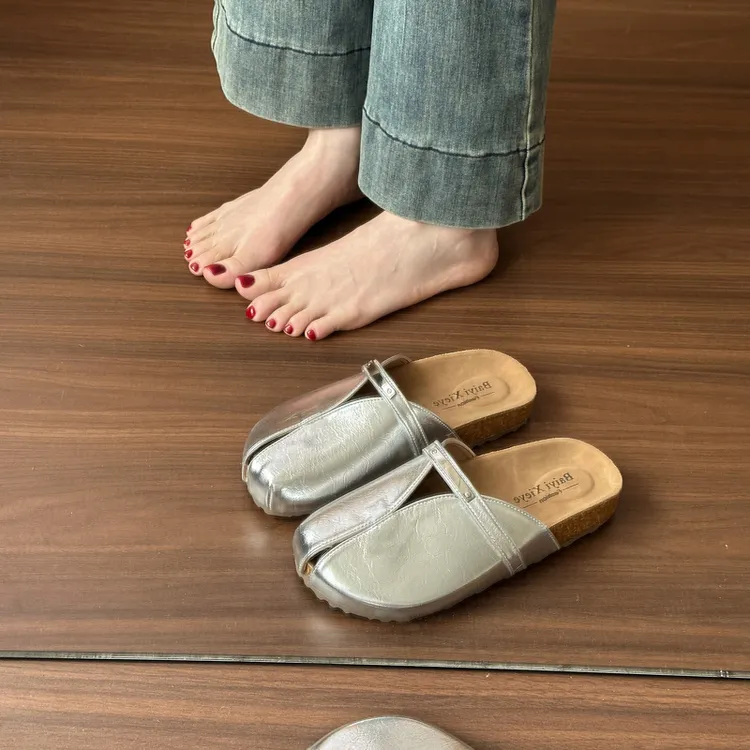 厚底包头半拖鞋女2025新款外穿夏季时尚高级感配裙子一脚蹬懒人鞋