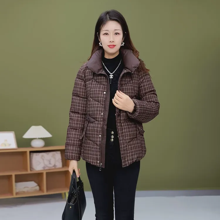 D066冬季新品加厚短款棉衣高档休闲保暖减龄显瘦中老年妈妈棉服