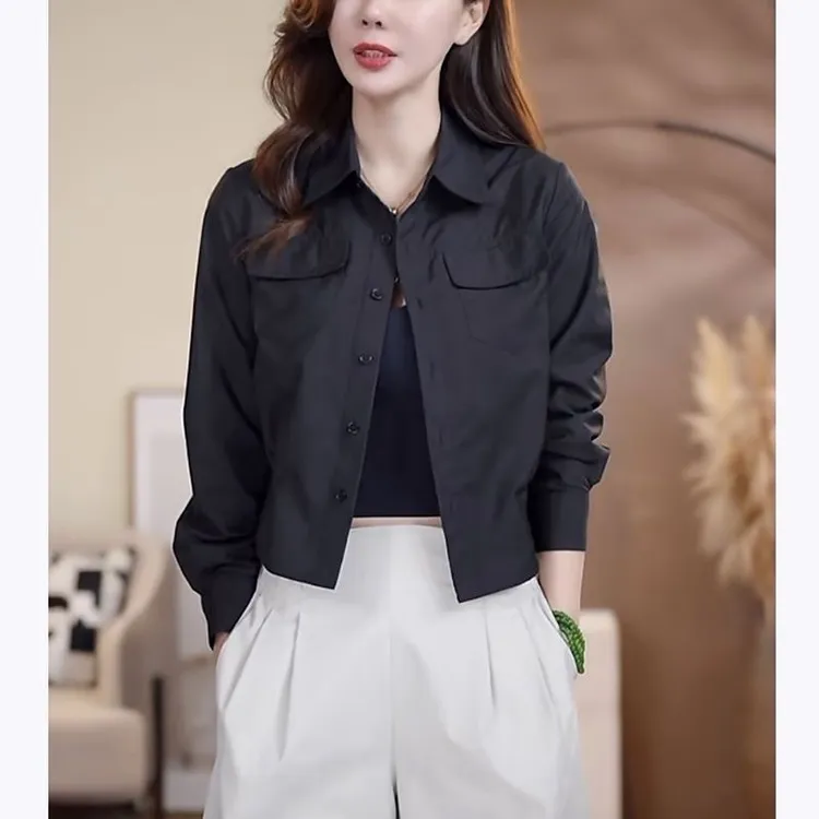 薄外套2025辣妹新款衬衣女秋设计纯欲修身长袖气质休闲衬衫上衣