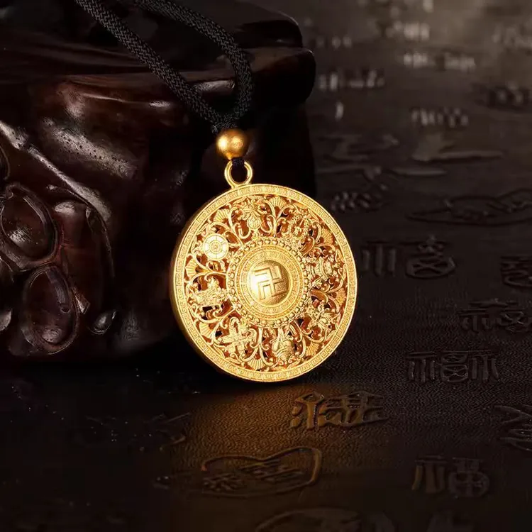 合金吊坠 卍福八宝罗盘 时尚复古双面精美雕刻传承经典挂坠