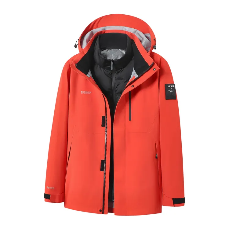 可脱卸鹅绒内胆冲锋衣户外保暖