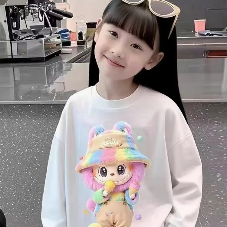 女童长袖打底衫春秋款儿童纯棉t恤中大童女孩秋装洋气上衣