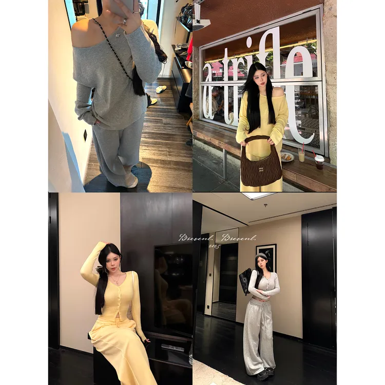 黑泽玄七“舒肤佳羊毛套装”秋季微胖全新升级新奢感羊毛衫&卫裤女