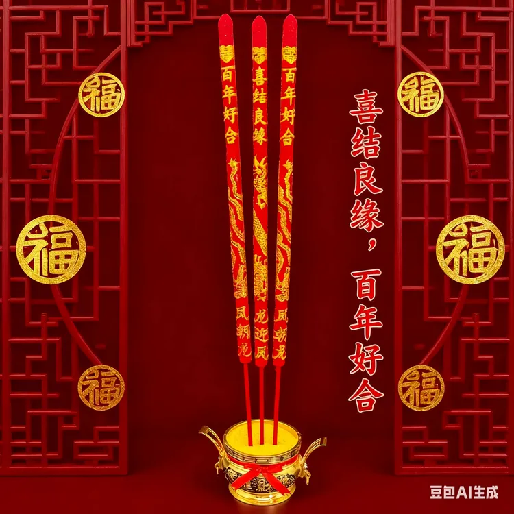 百年好合龙凤香结婚专用香拜天地喜香姻缘香订婚喜事喜庆婚礼高香