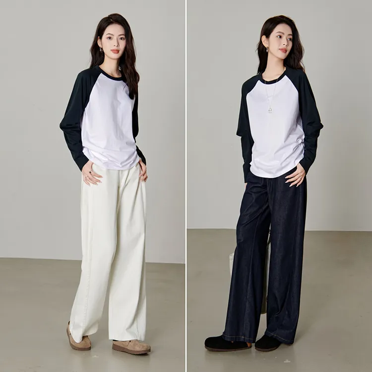晚白【新品】2025圆领上衣百搭T恤衫女25040305