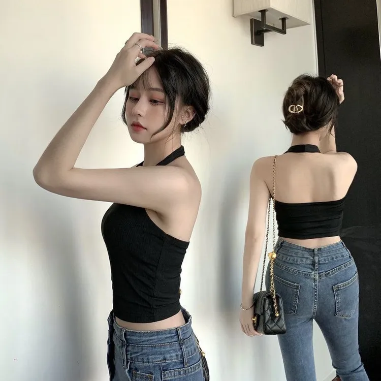 挂脖女夏季新款好看辣妹美背文胸内搭外穿固定五一旅游出街衣服