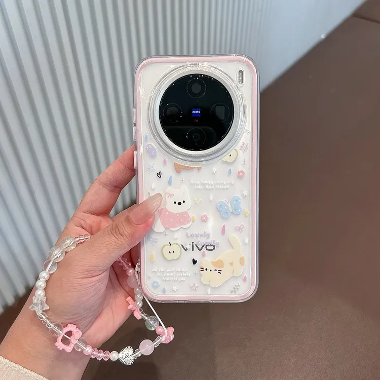 二合一猫咪透明适用苹果手机壳华为vivox300小米17promax防摔oppo