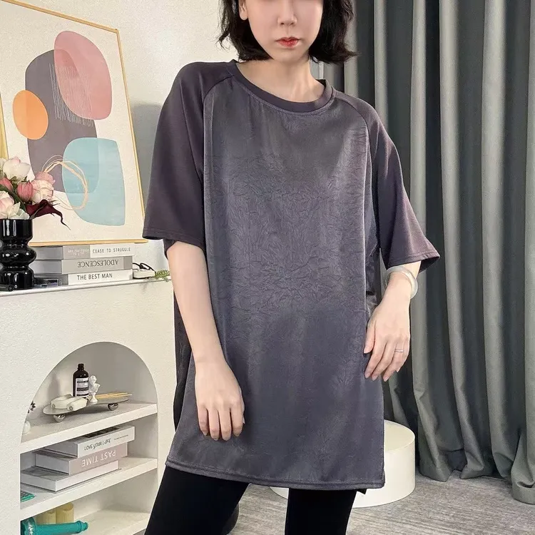 夏季新款纯色大版型宽松休闲大码短袖半袖T恤G25612