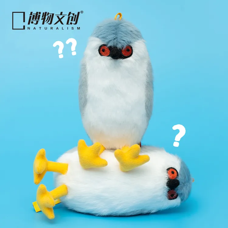 博物文创夜鹭夜师傅捏一捏会发声啾儿会发声奇怪的鸟系列可爱科普