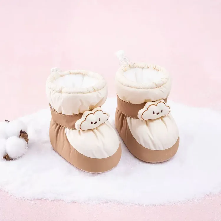 婴儿鞋子冬季加绒男宝宝保暖鞋6-12个月软底防掉中筒护脚鞋0到1女