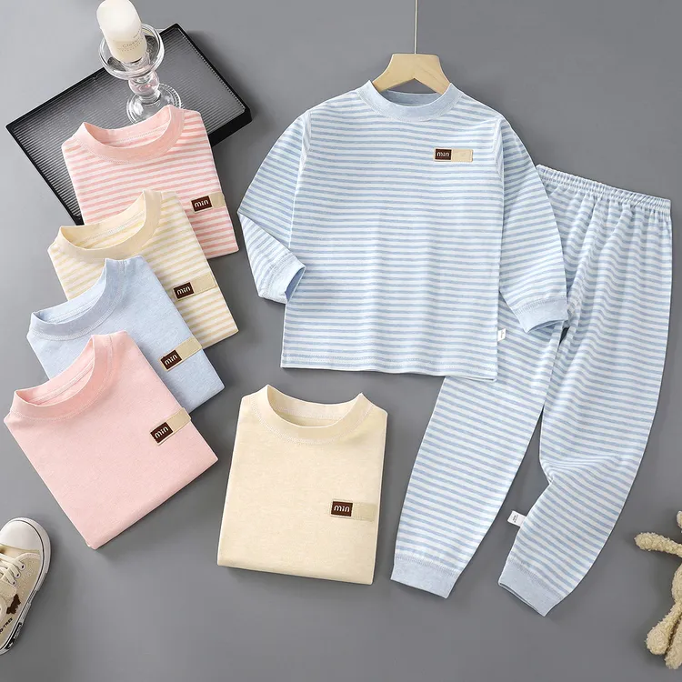 儿童无骨纯棉秋衣裤套装男女童保暖内衣全棉宝宝打底衣睡衣棉毛衫