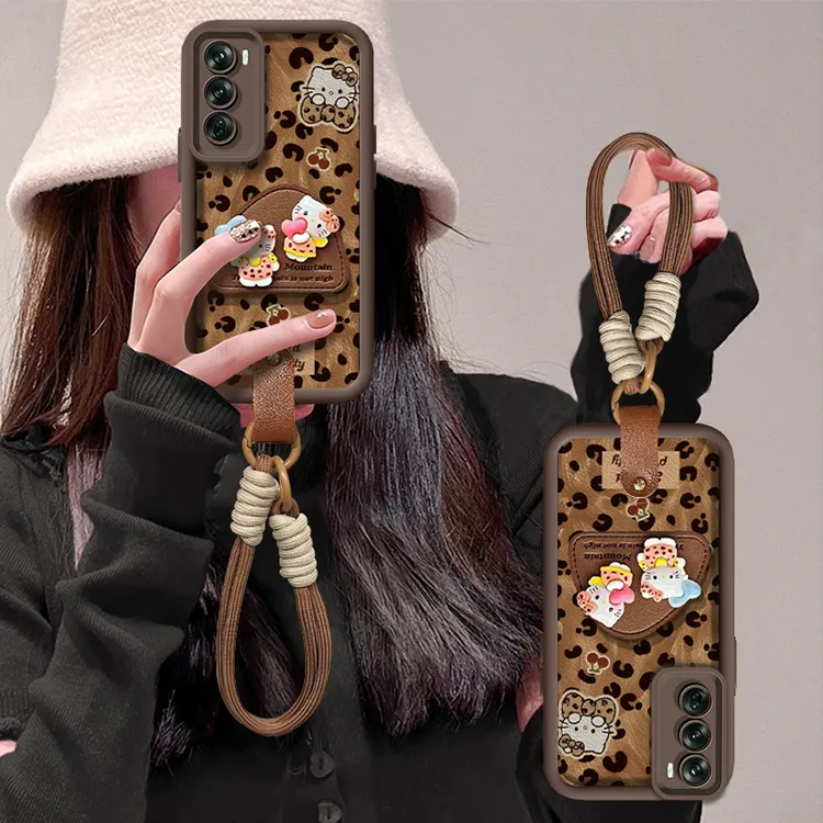 豹纹kt猫支架适用【OPPO】Reno13/Reno12/Reno11ProReno7皮纹手机壳