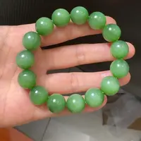 和田玉未镶嵌颈饰粉阳绿荧光猫眼卡14