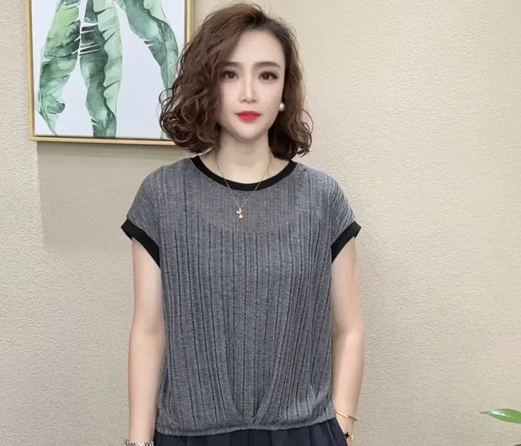 2025夏季新款设计感时尚休闲圆领轻薄百搭上衣T恤#68491