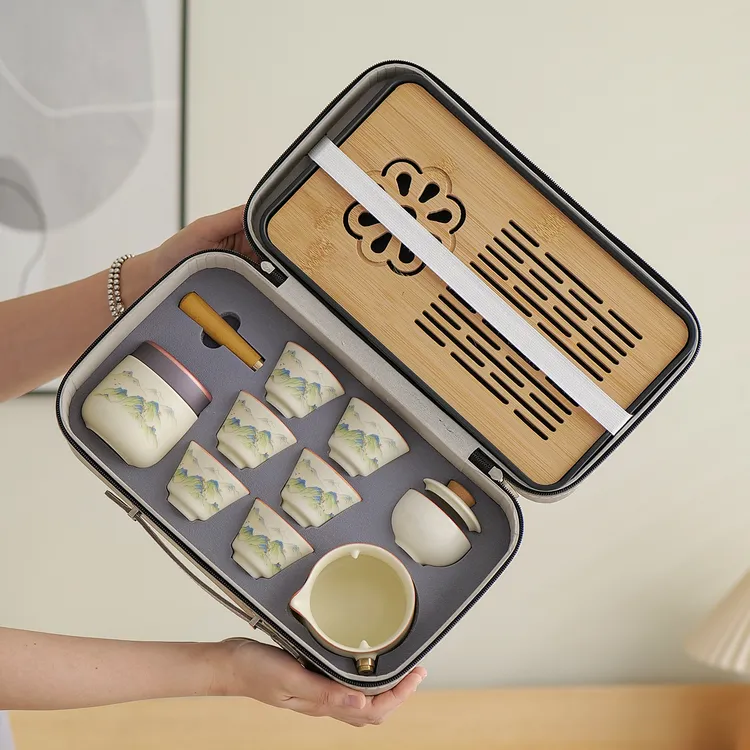 便携式转转泡自动泡茶壶旅行茶具套装户外露营快客杯企业商务礼品