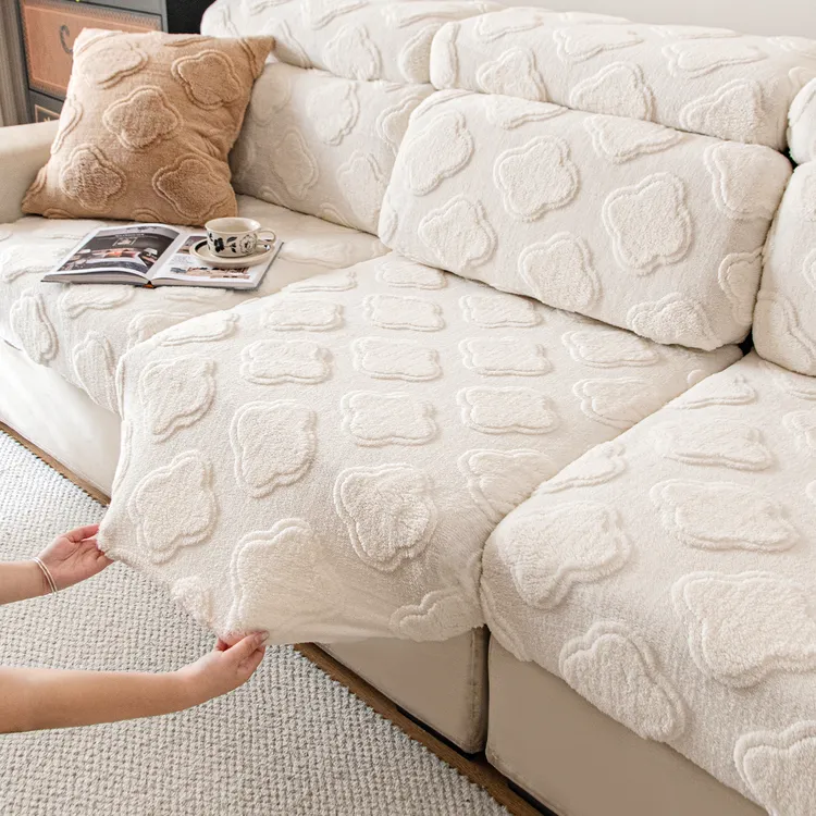 洱峰奶油风秋冬季沙发罩全包萬能套三座一贵妃沙发套防猫抓沙发笠