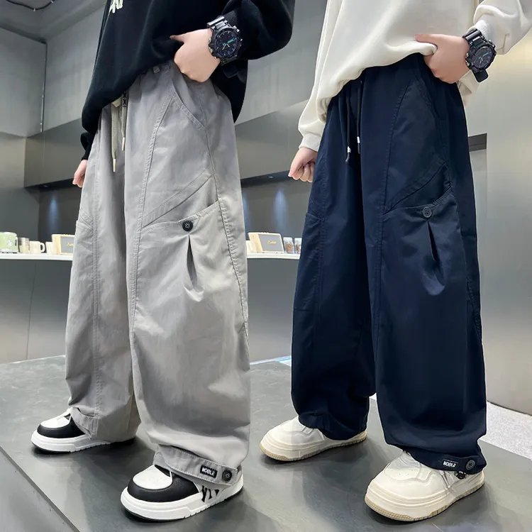 男童加绒洋气工装裤2025新款中大童秋冬帅气裤子儿童装痞帅长裤潮