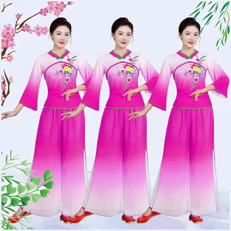 原创新款广场舞服装中国风古典舞蹈服女秧歌扇子舞士舞蹈表演服饰