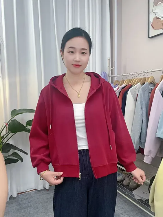 2025春秋季新款正肩女士卫衣外套爆款热卖上衣洋气女装潮流大口袋