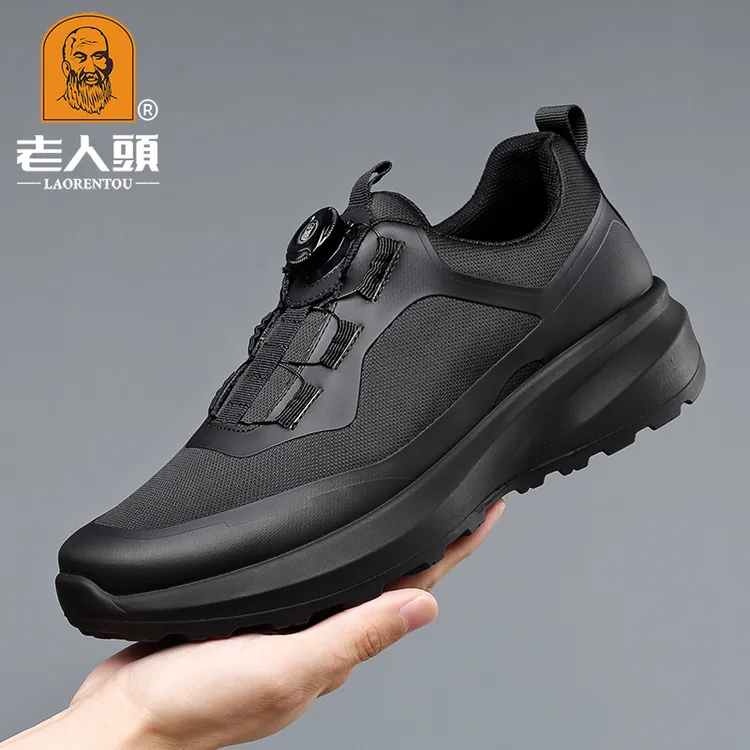 老人头防滑防臭户外耐磨潮流轻便注压加厚鞋底增高防水运动休闲鞋