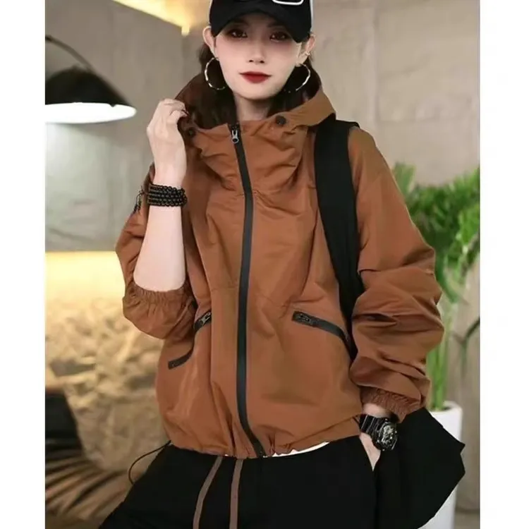 欧货运动登山服防风工装冲锋衣外套冬季2024新款夹棉加厚女士夹克