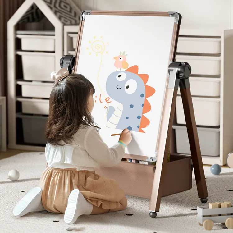 可擦双面画板儿童家用无尘磁性支架式黑板3-6岁儿童启蒙早教益智