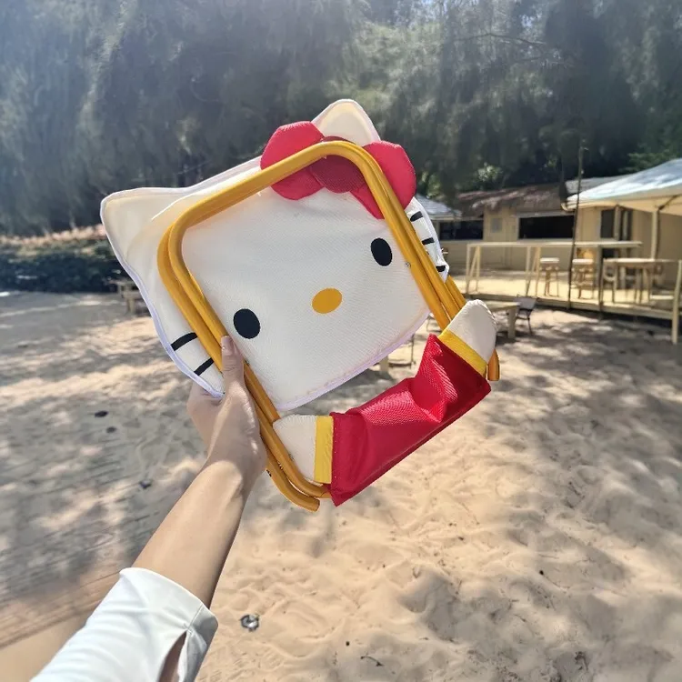 哈喽kitty沙滩椅折叠椅户外露营椅子便携小凳子休闲野餐椅儿童椅
